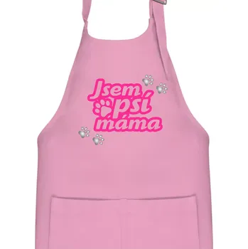Kuchyňská zástěra Jsem psí máma - Dětská zástěra na vaření - Univerzální velikost ( Růžová )