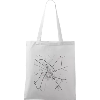 Černobílá mapa Čáslav - Taška bavlněná - 42 x 38 cm ( Bílá )