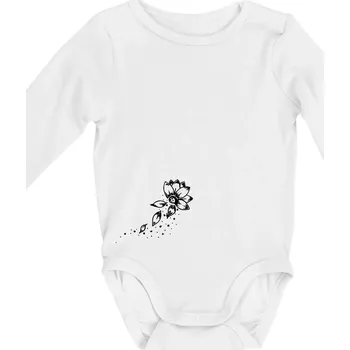 Kojenecký body Květina lístky - Body kojenecké s dlouhým rukávem - Dlouhý r. do 3 měs ( Bílá )