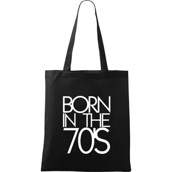 Nákupní taška Born In The 70's - Taška bavlněná - 42 x 38 cm ( Černá )