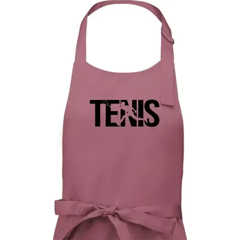 Kuchyňská zástěra Tenis nápis silueta - Dámská zástěra na vaření - Univerzální velikost ( Starorůžová )