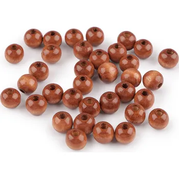 Korálek Dřevěné korálky Ø10 mm Varianta: 7 hnědý dub, Balení: 20 g