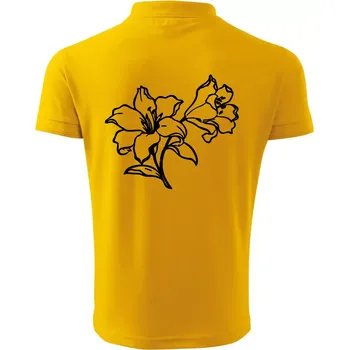 Pánská košile Lilie černobílá - Polokošile pánská Pique Polo 203 - 5XL ( Žlutá )