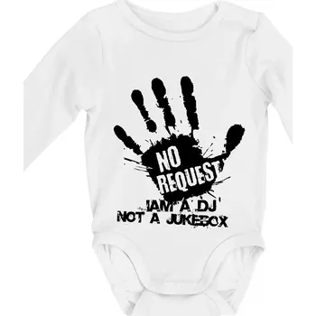 Kojenecký body Iam a dj not a jukebox - ruka - Body kojenecké s dlouhým rukávem - Dlouhý r. do 3 měs ( Bílá )