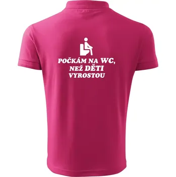 Pánská košile Počkám na WC než děti vyrostou - Polokošile pánská Pique Polo 203 - 3XL ( Purpurová )
