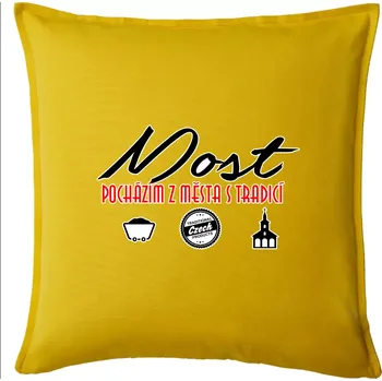 Polštář Most město s tradicí - Polštář 50x50 - 50x50 - Pouze potah ( Žlutá )