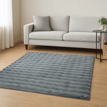 Koberec s imitací kožešiny 120x170 3D vzor tmavě šedý