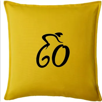 Polštář Cyklista slaví šedesátku (60) - Polštář 50x50 - 50x50 - Pouze potah ( Žlutá )