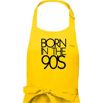 Kuchyňská zástěra Born In The 90's - Pánská zástěra na vaření - Univerzální velikost ( Žlutá )