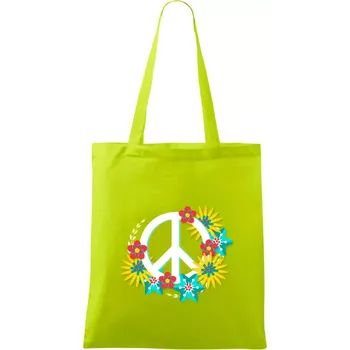 Peace symbol abstraktní - Taška bavlněná - 42 x 38 cm ( Limetková )