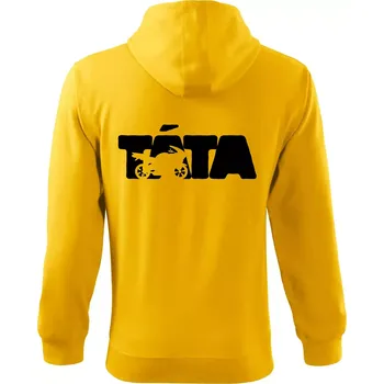 Pánská mikina Táta nápis - motorka supersport - Mikina s kapucí na zip trendy zipper - 3XL ( Žlutá )