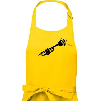 Kuchyňská zástěra Trubka noty - Pánská zástěra na vaření - Univerzální velikost ( Žlutá )