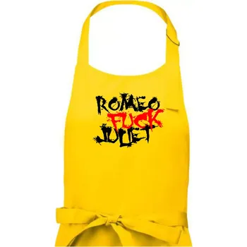 Kuchyňská zástěra Romeo Fuck Juilet - Romeo vojel Julii - Pánská zástěra na vaření - Univerzální velikost ( Žlutá )