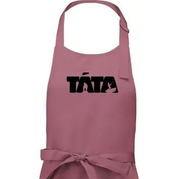 Kuchyňská zástěra Táta nápis - rybář - Pánská zástěra na vaření - Univerzální velikost ( Starorůžová )