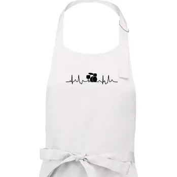 Kuchyňská zástěra Bicí EKG - Pánská zástěra na vaření - Univerzální velikost ( Bílá )