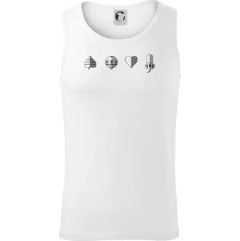 Prší - barvy hracích karet - Tílko pánské Core - L ( Bílá )