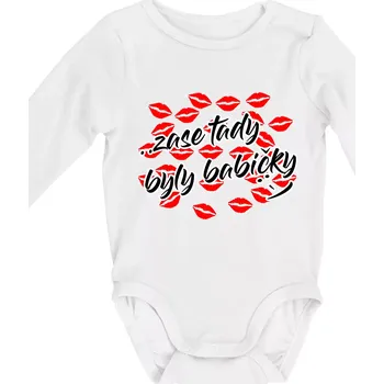 Pusinky Zase tady byly babičky - Body kojenecké s dlouhým rukávem - Dlouhý r. 3-6 měs ( Bílá )