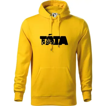 Pánská mikina Táta nápis - motorka enduro - Mikina pánská Cape s kapucí - 2XL ( Žlutá )