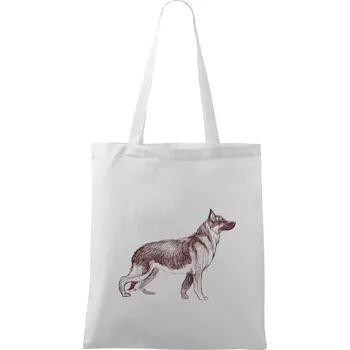 Německý ovčák - kreslený skica - Taška bavlněná - 42 x 38 cm ( Bílá )