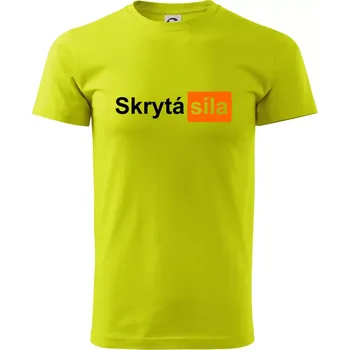 Porn - Skrytá síla - Klasické pánské triko vyšší gramáže - 4XL ( Limetková )