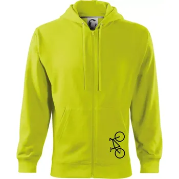 Pánská mikina Kolo na výšku - Mikina s kapucí na zip trendy zipper - XL ( Limetková )