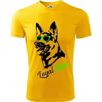 Německý ovčák - loyal bitch - Dětské triko sportovní (dresovina) - 122 cm/6 let ( Žlutá )