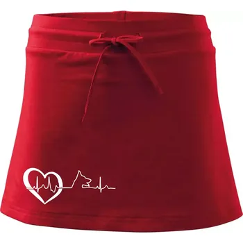 Dámská sukně Německý ovčák ekg - Sportovní sukně - two in one - M ( Červená )