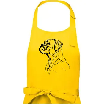 Kuchyňská zástěra Boxer černá kresba - Dámská zástěra na vaření - Univerzální velikost ( Žlutá )
