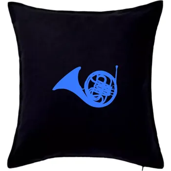 Polštář Blue French Horn - Polštář 50x50 - 50x50 - Pouze potah ( Černá )