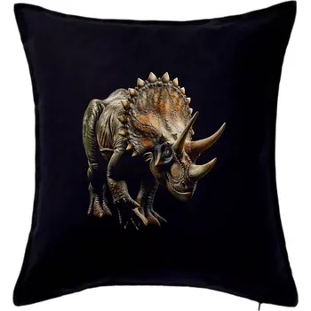 Polštář Triceratops z boku černá fotka - Polštář 50x50 - 50x50 - Pouze potah ( Černá )