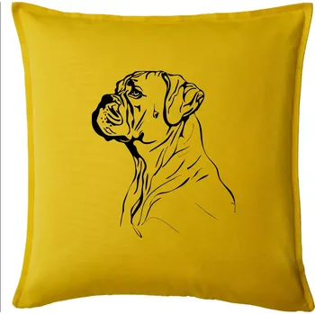 Polštář Boxer černá kresba - Polštář 50x50 - 50x50 - Pouze potah ( Žlutá )