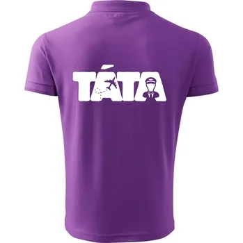Pánská košile Táta nápis - pilot - Polokošile pánská Pique Polo 203 - XL ( Fialová )