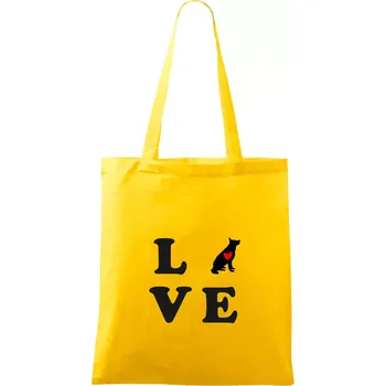 Love - Německý ovčák - Taška bavlněná - 42 x 38 cm ( Žlutá )