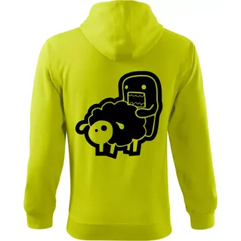 Pánská mikina Sticker ovce - Mikina s kapucí na zip trendy zipper - L ( Limetková )