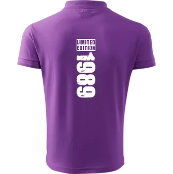 Pánská košile Limited edition 1989 pruh - Polokošile pánská Pique Polo 203 - S ( Fialová )