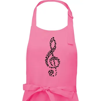 Kuchyňská zástěra Houslový klíč z not - Dámská zástěra na vaření - Univerzální velikost ( Růžová )