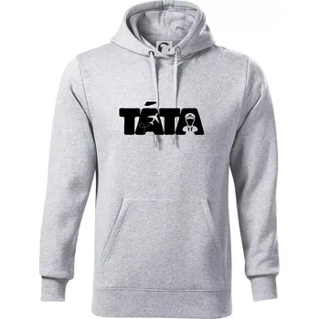 Pánská mikina Táta nápis - pilot - Mikina pánská Cape s kapucí - 5XL ( Světlešedý Melír )
