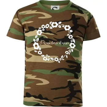 Chlapecké tričko Přírodní krása - Dětské maskáčové triko - 134 cm/8 let ( Hnědý maskáč )