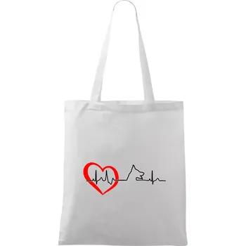 Německý ovčák ekg - Taška bavlněná - 42 x 38 cm ( Bílá )