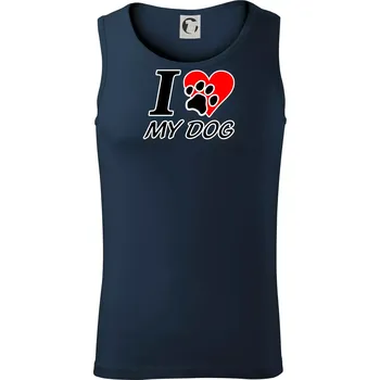 I love my dog - nápis - Tílko pánské Core - 2XL ( Námořní modrá (velmi tmavá - téměř černá) )