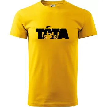 Pánské tričko Táta nápis - motorka chopper - Triko extra velké (5-8XL) - 7XL ( Žlutá )