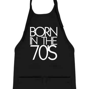 Kuchyňská zástěra Born In The 70's - Dětská zástěra na vaření - Univerzální velikost ( Černá )