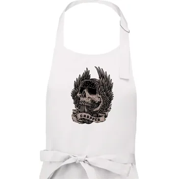 Kuchyňská zástěra Chopper kolo křídla - Dámská zástěra na vaření - Univerzální velikost ( Bílá )