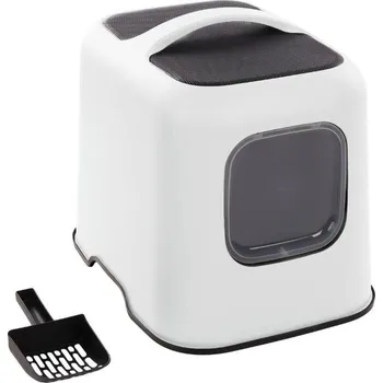 Toaleta pro kočku Toaleta FLAMINGO Trudy bílá 38,5x51x44,5cm