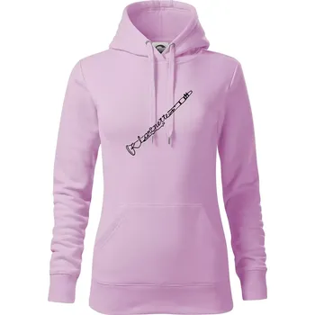 Dámská mikina Klarinet nápis - Mikina dámská Cape s kapucí - XS ( Orchid )