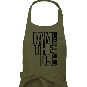 Kuchyňská zástěra Iam the dj and not a jukebox na výšku - Pánská zástěra na vaření - Univerzální velikost ( Khaki )