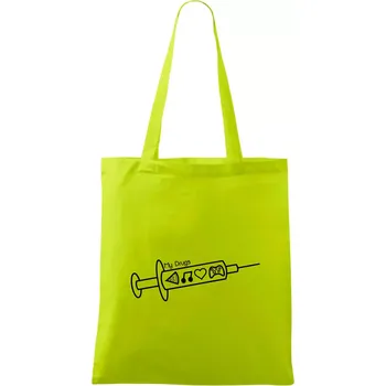 My Drugs - jídlo hudba - Taška bavlněná - 42 x 38 cm ( Limetková )