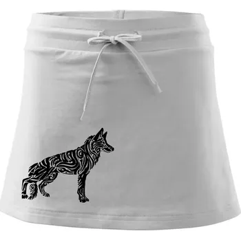 Dámská sukně Německý ovčák - tattoo - Sportovní sukně - two in one - M ( Bílá )