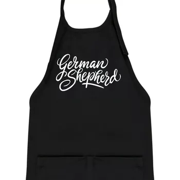 Kuchyňská zástěra German shepherd - nápis okrasny - nápis okrasný - Dětská zástěra na vaření - Univerzální velikost ( Černá )