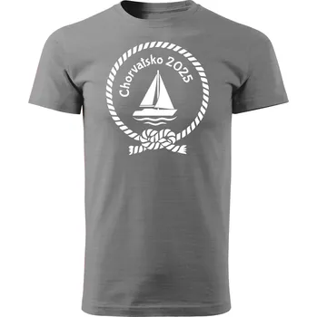 Pánské tričko Grooters Tričko pro námořníky - Plachetnice Barva: Šedá, Velikost: S